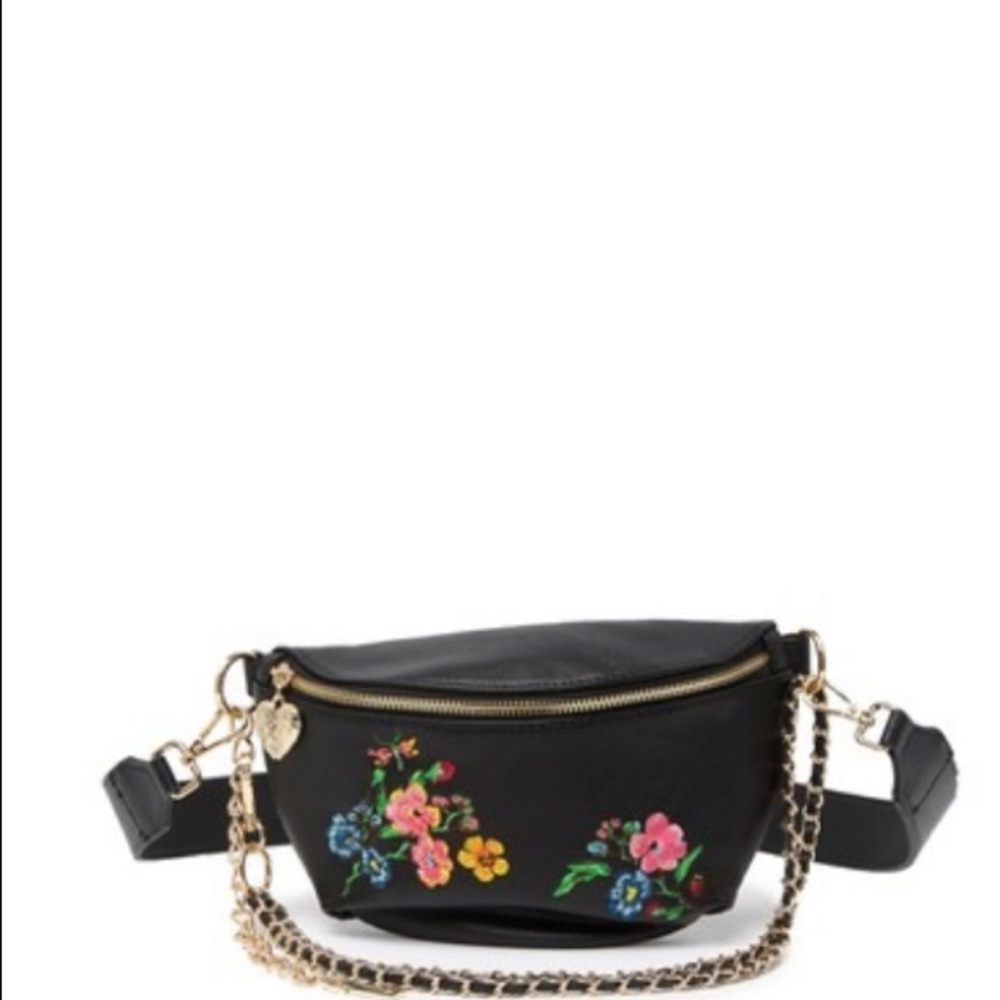 Betsey Johnson Embroider Floral Belt fanny Bag